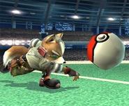 Fox using a Poké Ball in Super Smash Bros. Brawl