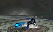 Bayonetta's down tilt; an excellent combo starter.