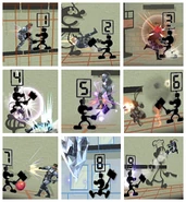 Mr. Game & Watch demonstrates all of his judge attacks in Brawl.