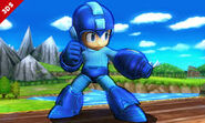 Mega Man after he's stopped from full speed running.