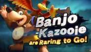 Banjo & Kazooie's splash screen. Banjo-Kazooie are Raring to Go!