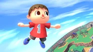 The Villager jumping on his respective Animal Crossing themed stage.