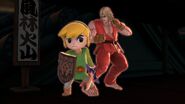 Ken along with Toon Link in the Suzaku Castle stage.