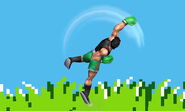 Little Mac's up aerial. A weak move, can be used for juggling at low percents.