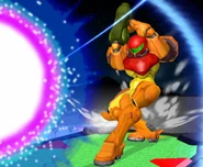 Samus'bmove.jpg (31 KB) Samus shooting a fully charged shot in Melee.