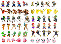The evolution of the characters that have appeared in all three Super Smash Bros. Games.