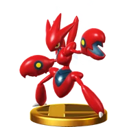 Scizor's Trophy in Super Smash Bros. for Nintendo 3DS and Wii U.