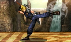 The first hit of Cloud's jab.