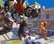 Giga Bowser SSBB screenshot.png (462 KB) Giga Bowser chasing after Samus in Super Smash Bros. Brawl