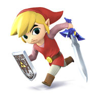 Link wears his red clothing set.