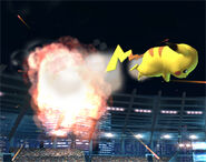 Pikachu using Skull Bash in Brawl.