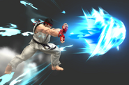 Ryu preforming Hadoken