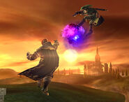 Should Ganondorf miss, he has a chance to hit opponents with a Darkness uppercut.