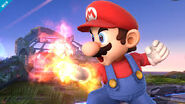 Mario throwing a fireball!