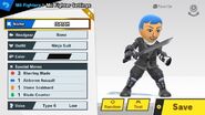 Mii Fighter creation screen