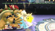Bowser down throwing Rosalina.