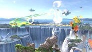 Min Min’s forward air attack when using Dragon Plus and doing the Smash input; has even longer range.