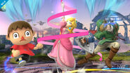 Peach with Villager and Link
