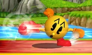 Pac Man's forward tilt.