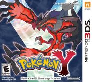 The North American box art for Pokémon Y, depicting the legendary Pokémon Yveltal.