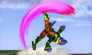 Falco's up smash. Hits twice.