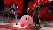 Bayonetta along with Kirby and Joker on the new stage Mementos.