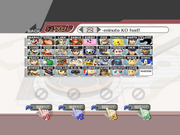 The roster in Super Smash Bros. Brawl with every character unlocked in Brawl mode.