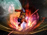 Falco's Fire Bird charging in Super Smash Bros. Brawl.