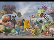 A group of Pokémon in the intro of Super Smash Bros