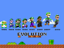 Evolution of Luigi sprites