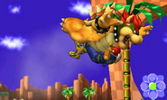 Bowser slamming an opponent with Dash Slam.