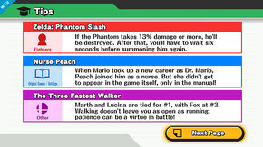 Tips in the Wii U version.