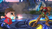 The Villager is capable of pocketing any projectile, Samus's missile being an example.