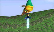 Toon Link's down aerial; it is a dropping down aerial.