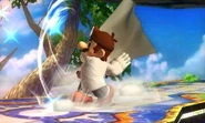 Dr. Mario using the Super Sheet in Super Smash Bros. for Nintendo 3DS.