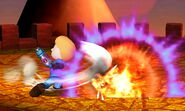 The first part of Mii Gunner's down smash.