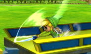 Toon Link's side smash attack in the Nintendo 3DS version.