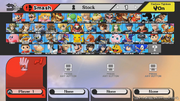 The roster in Super Smash Bros. for Wii U with every character unlocked, excluding Mii Fighters and DLC characters.