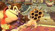 A swarm of bees attacking Donkey Kong.
