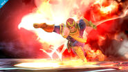 Falcon Punch in action, the fire effect takes advantage of the Wii U graphics!