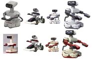 A timeline of R.O.B.'s American and Japan designs.
