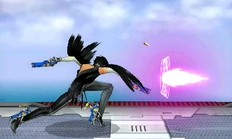 The finisher of Bayonetta's infinite jab extended with Bullet Arts.