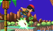 Ness's down aerial; must sweetspot in order to meteor smash.