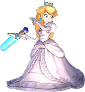 White Princess Peach wielding a Beam Sword in Super Smash Bros. Brawl