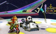 Shy Guys in Rainbow Road