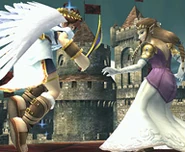 Zelda fighting Pit on Castle Siege