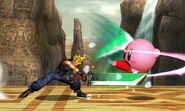 Cloud's side smash attack; hits three times before launching.