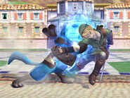 Lucario using Force Palm on Link at close range.