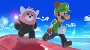 Bewear chasing after Luigi.