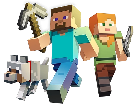 alex and steve from minecraft